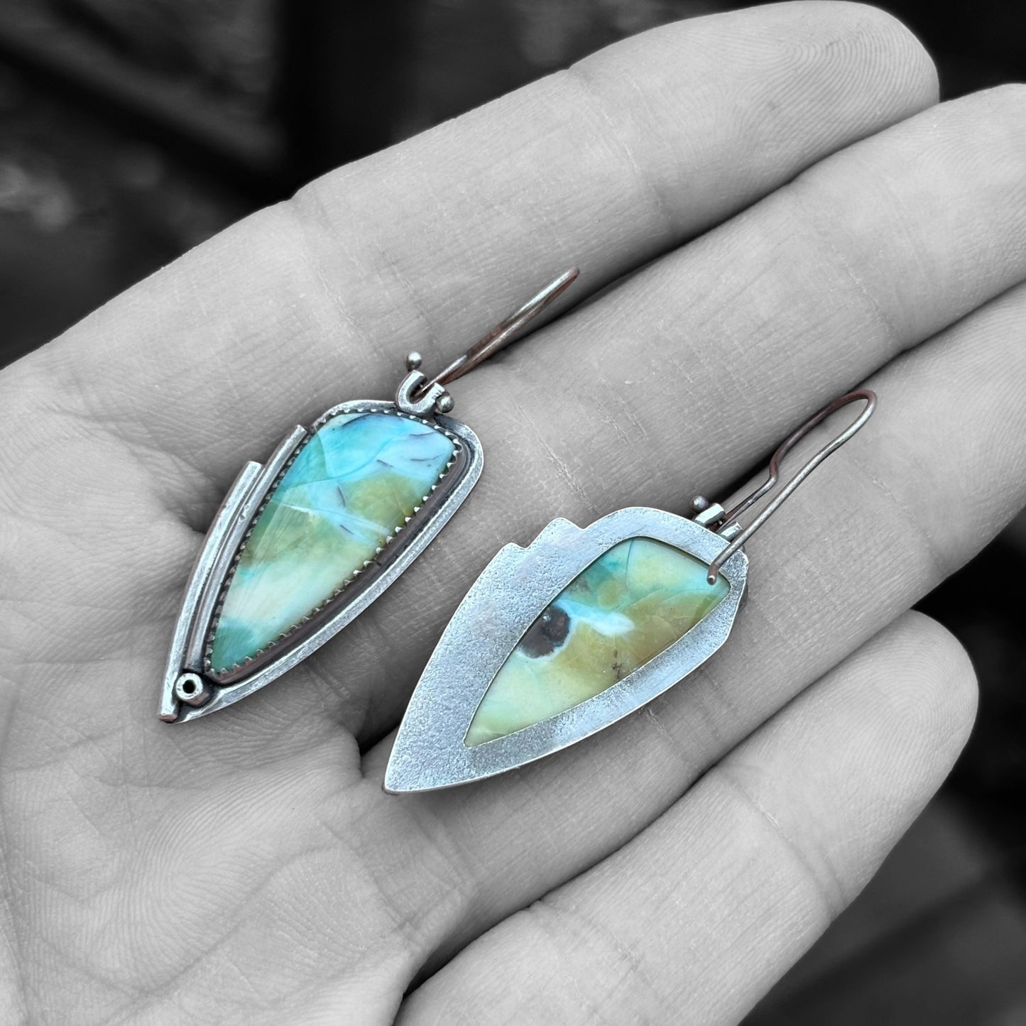 Opalized Wood Earrings