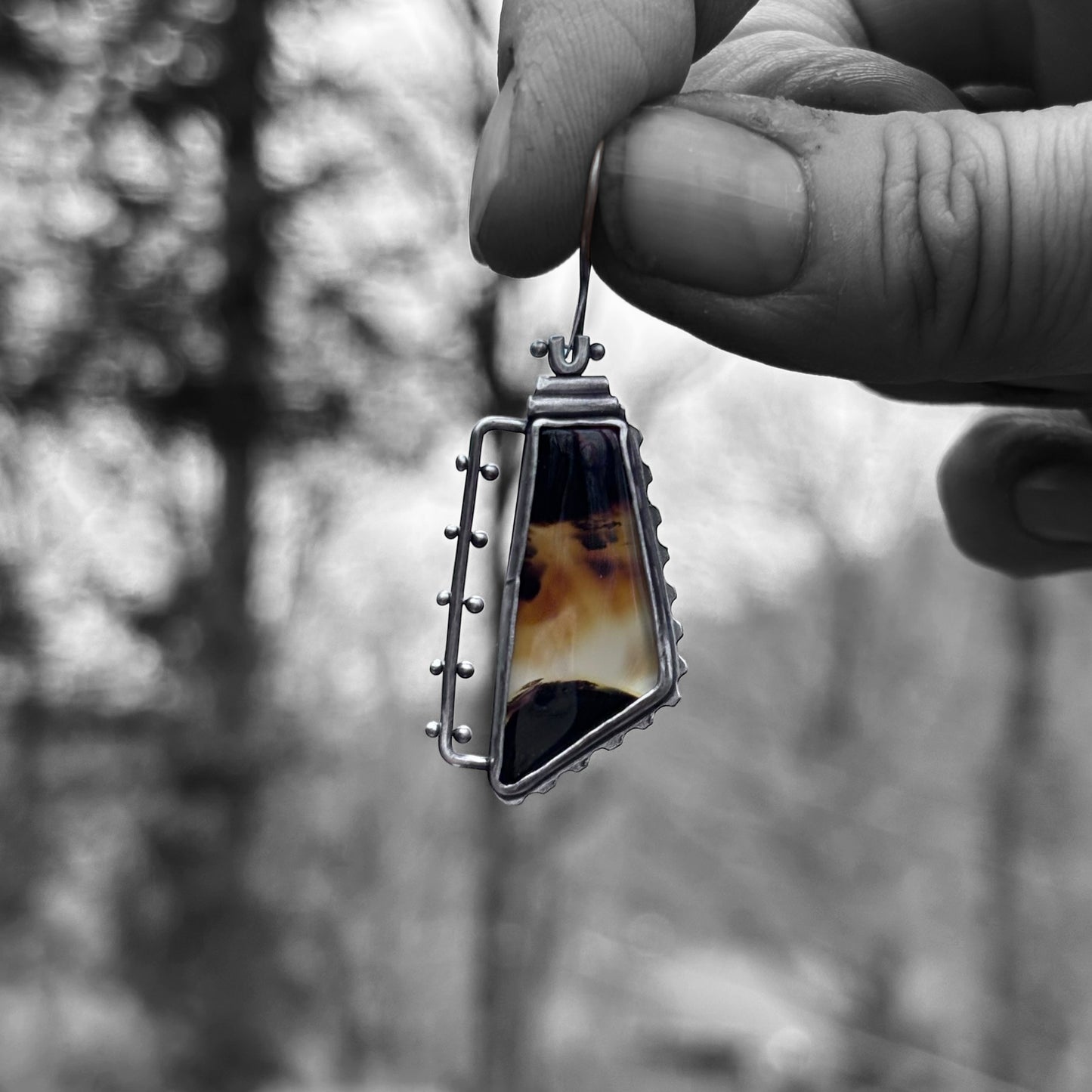 Montana Agate Pinned Earrings