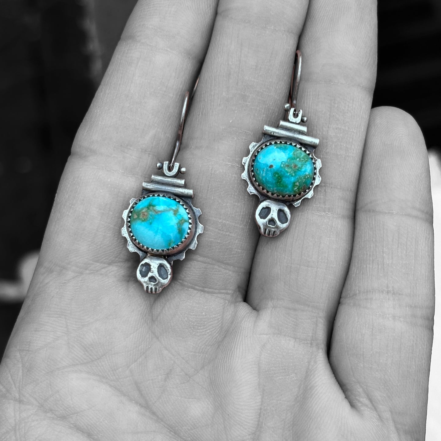 Turquoise Skull Earrings