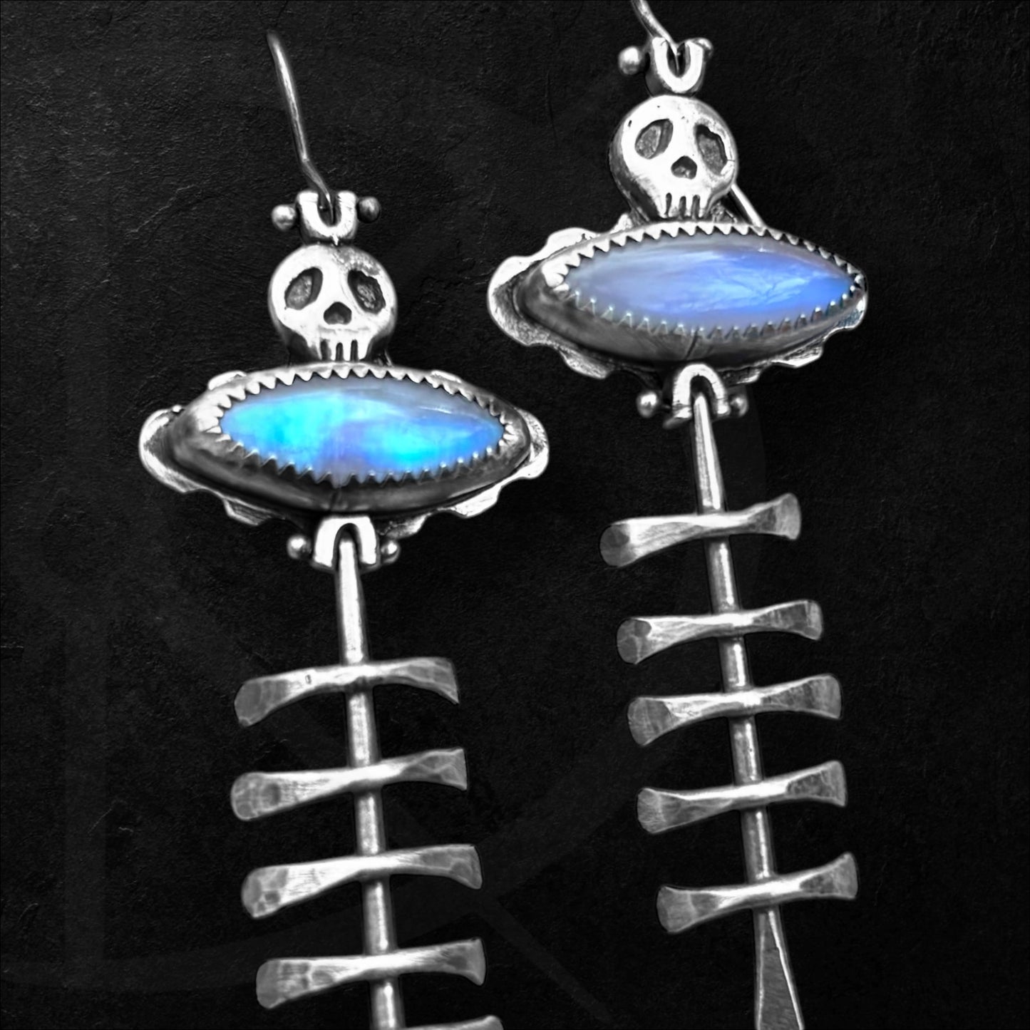 Moonstone Skeleton Earrings