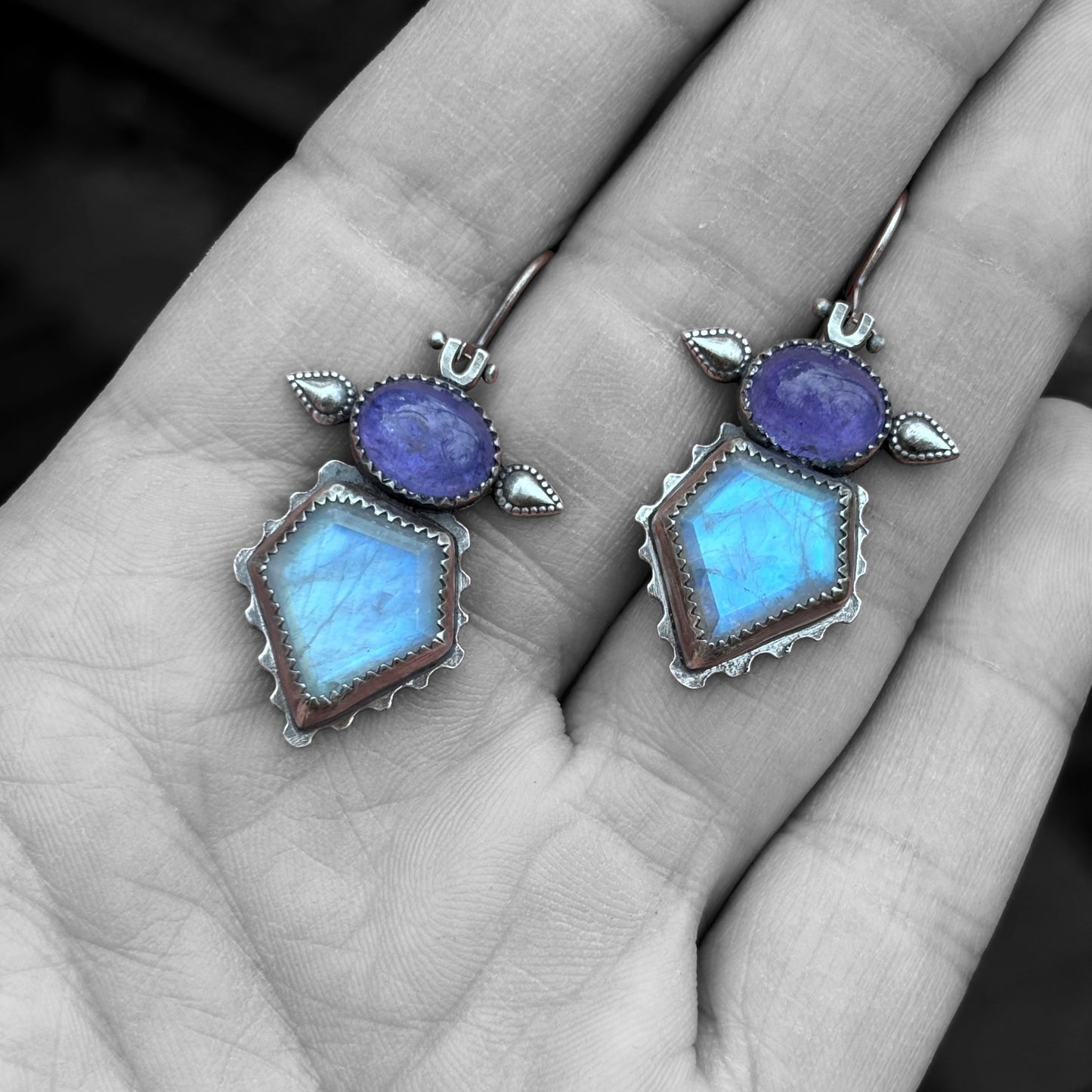 Tanzanite & Moonstone Earrings