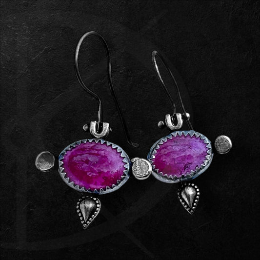 Hot Pink Tourmaline Earrings