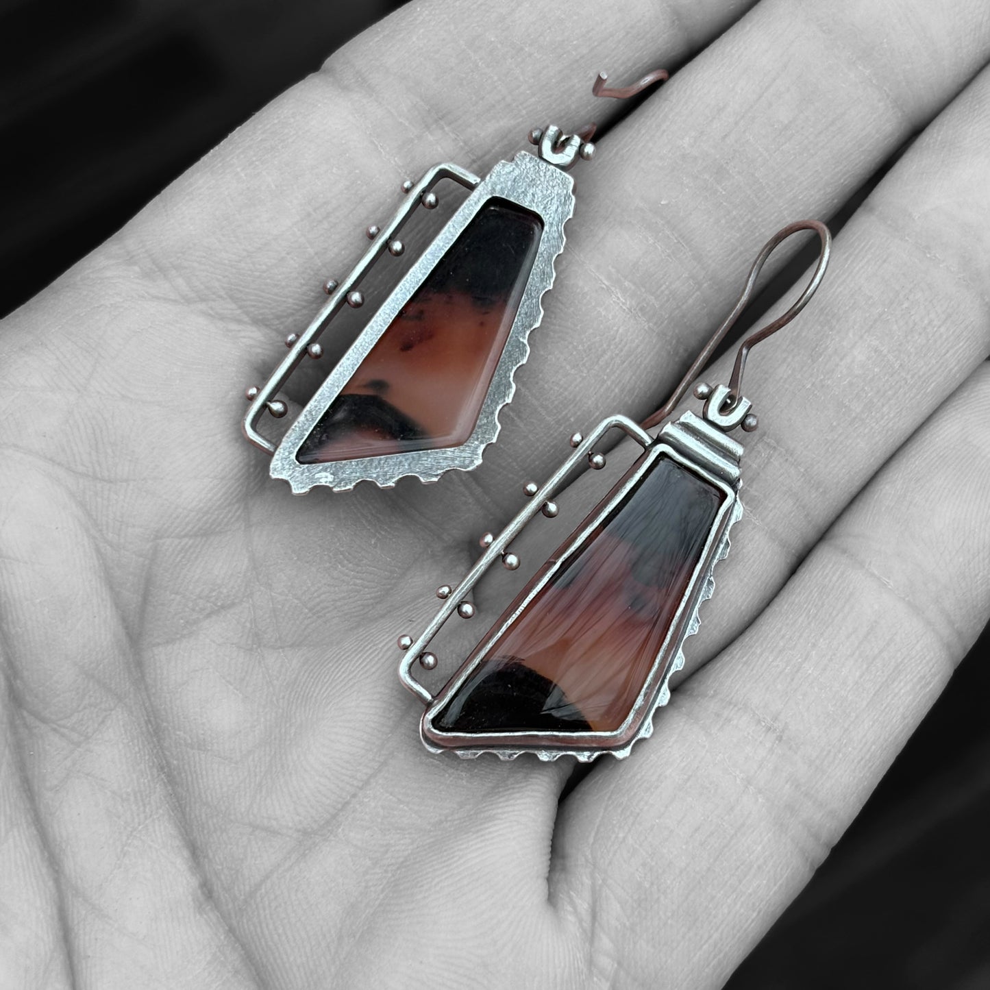 Montana Agate Pinned Earrings