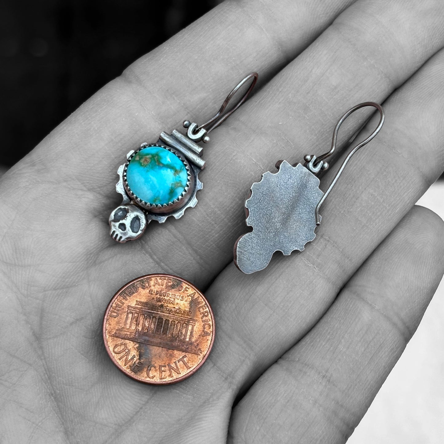 Turquoise Skull Earrings