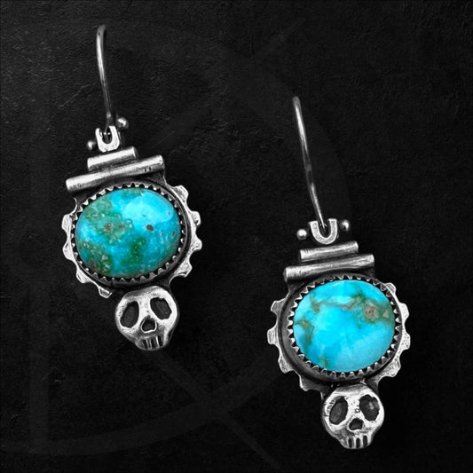 Turquoise Skull Earrings