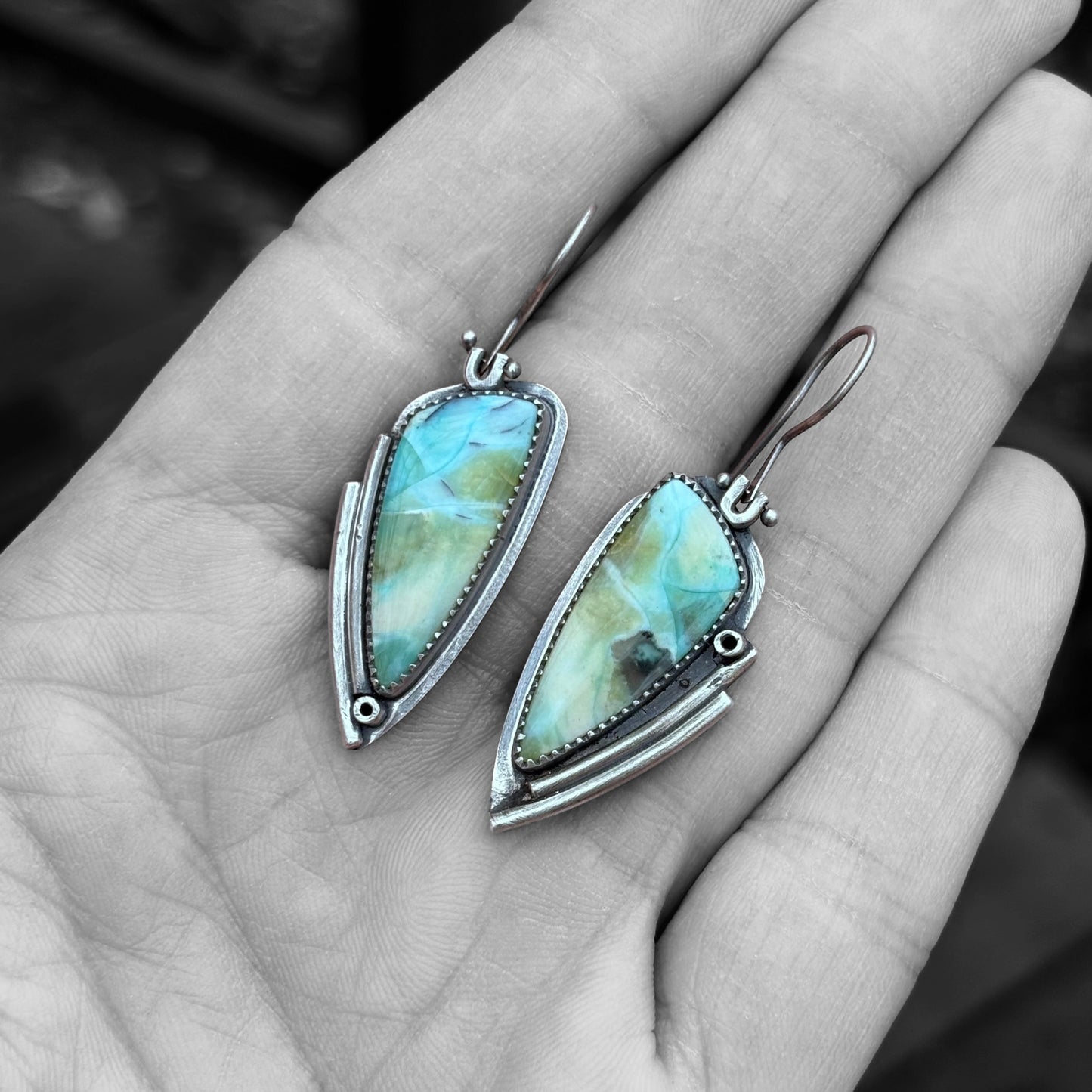 Opalized Wood Earrings