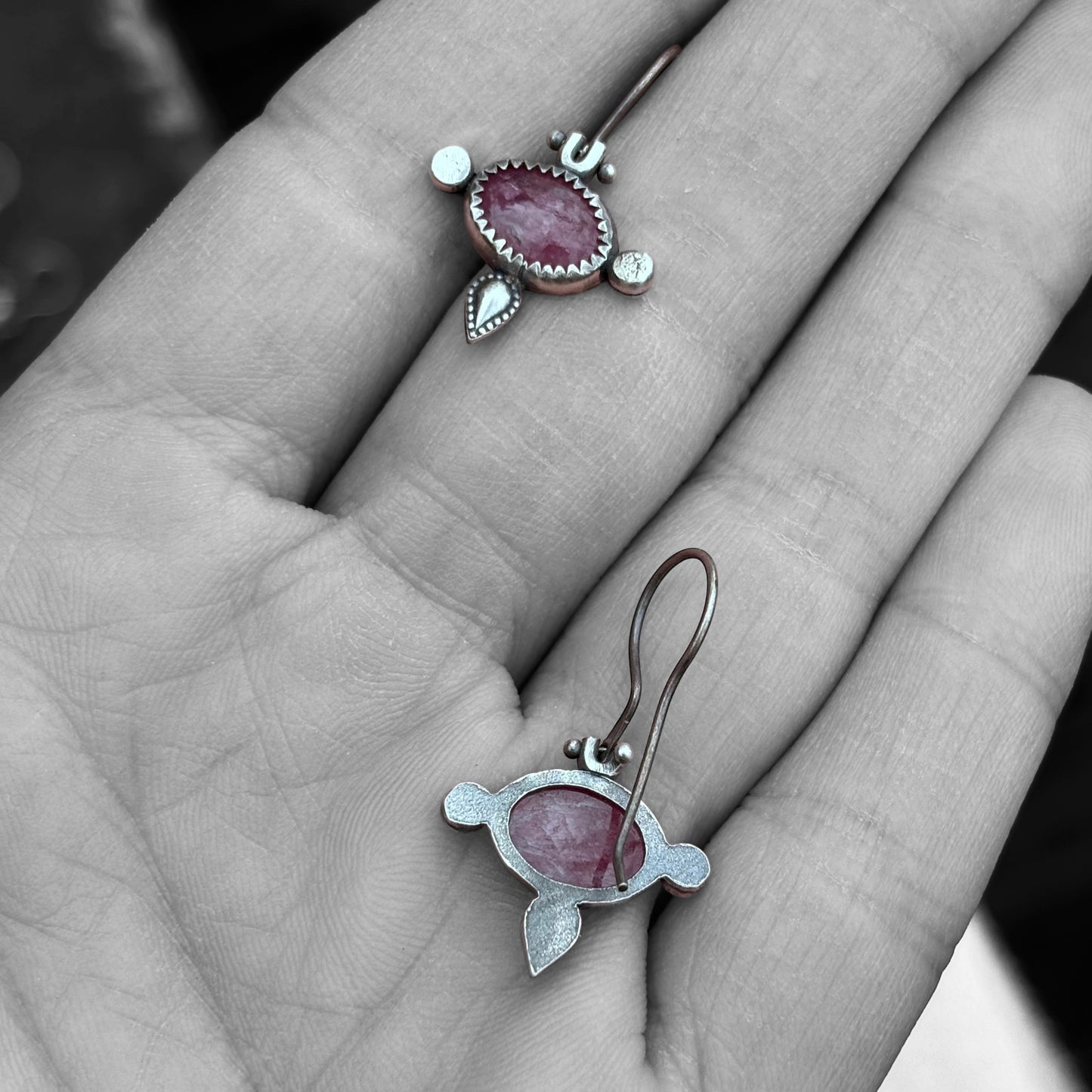 Hot Pink Tourmaline Earrings