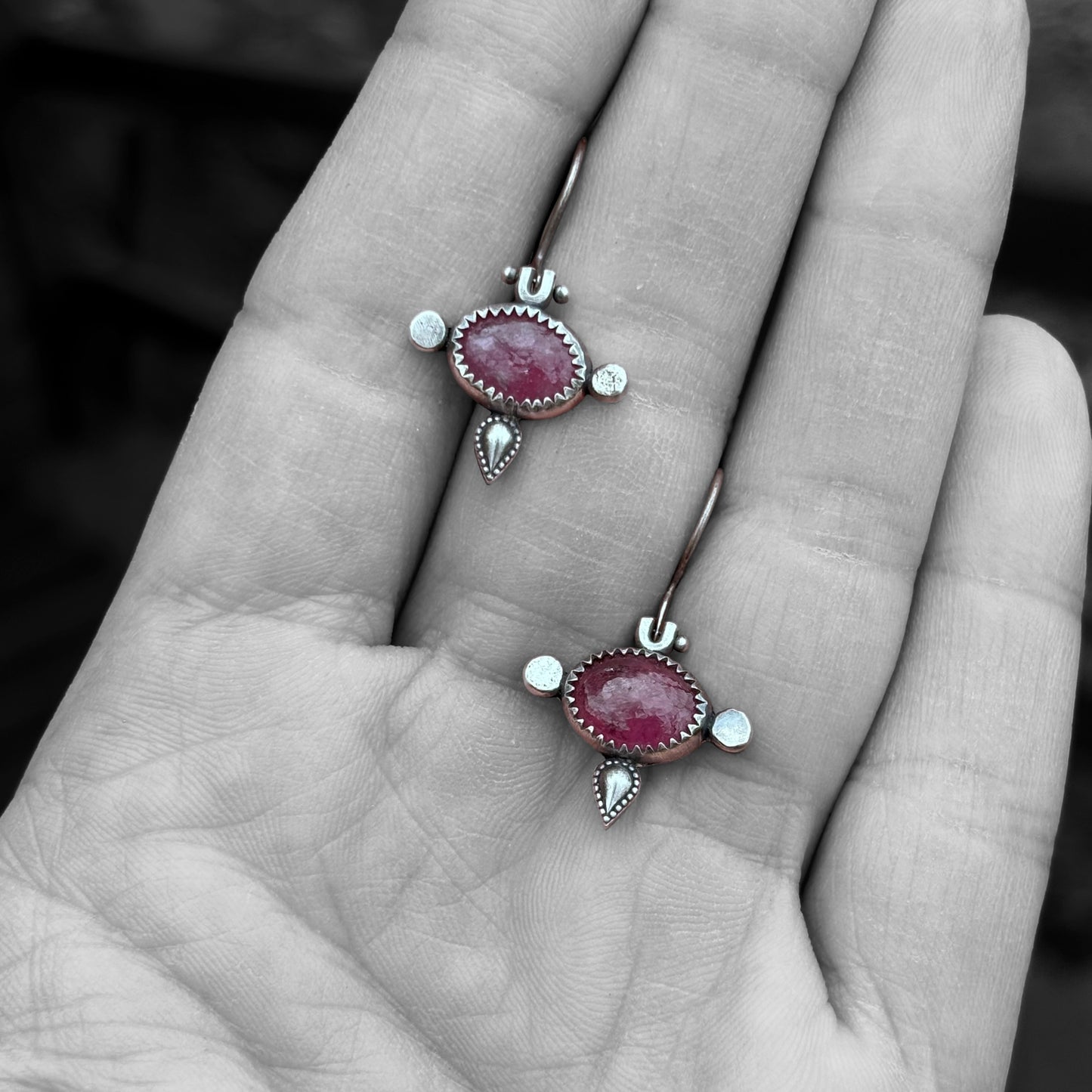 Hot Pink Tourmaline Earrings