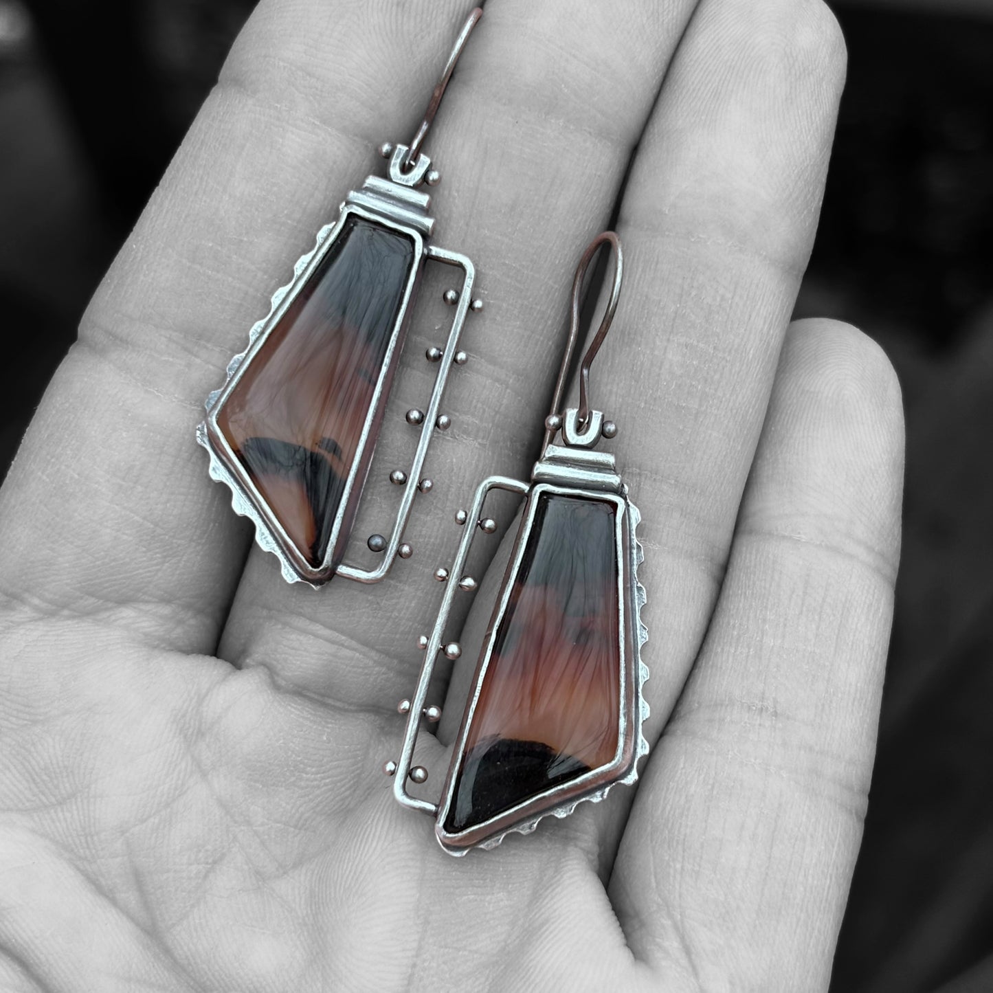 Montana Agate Pinned Earrings