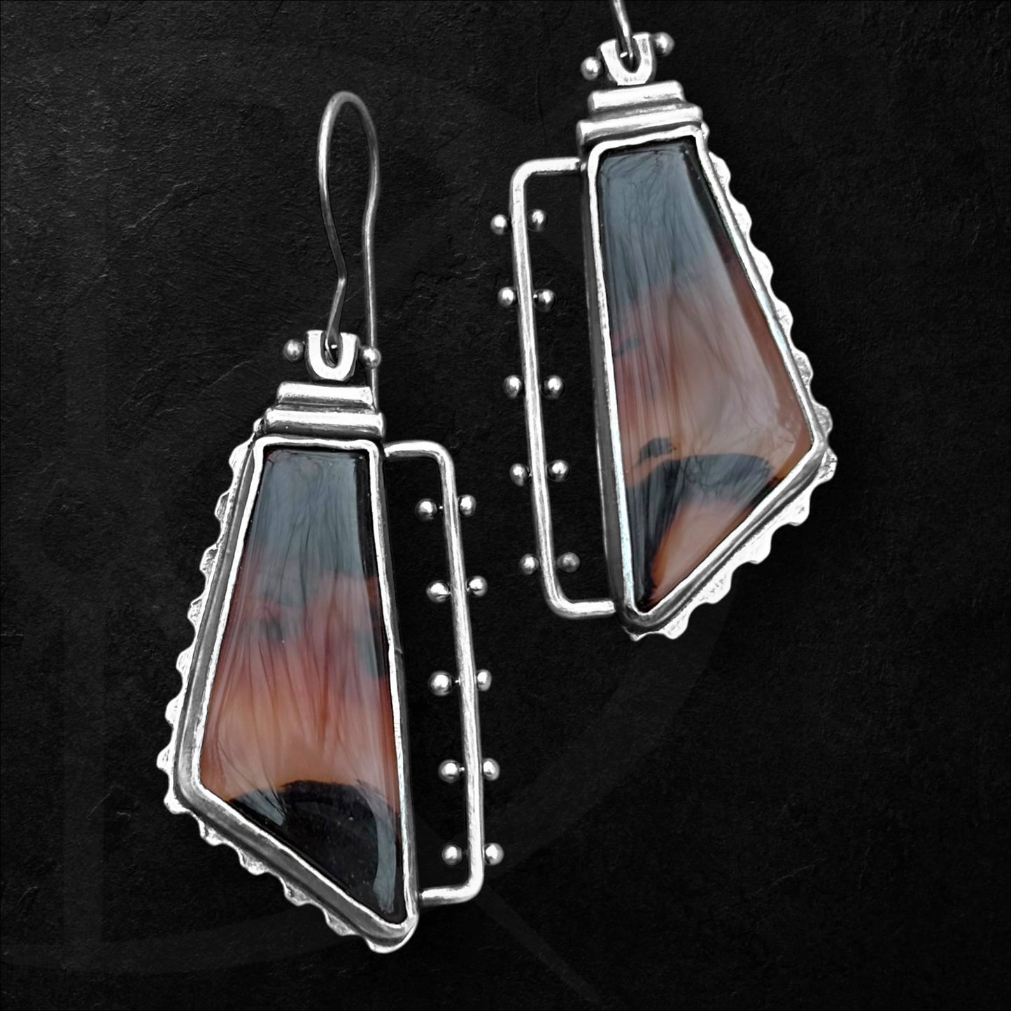 Montana Agate Pinned Earrings