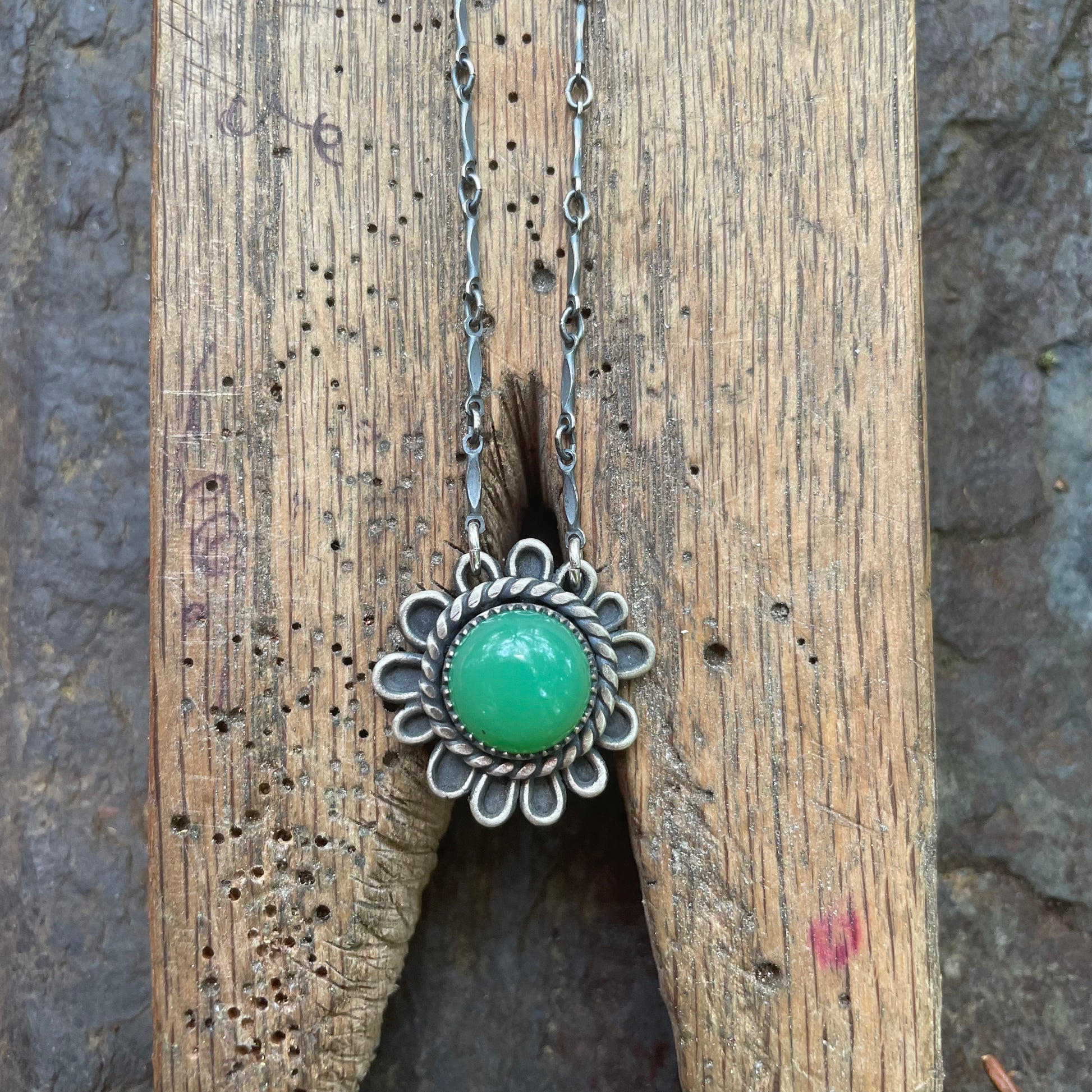 Chrysoprase Flower Necklace – Katie Dirnbauer Designs